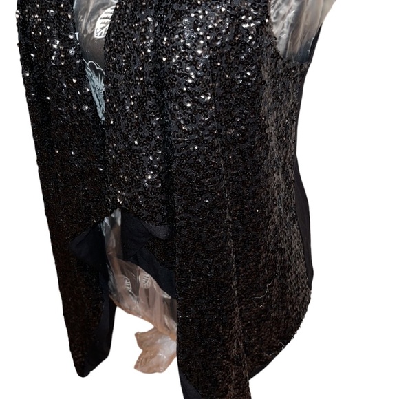 INC International Concepts size small black sequin waterfall front vest - Picture 5 of 9